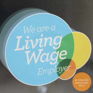 Living Wage Employer Free Stickers